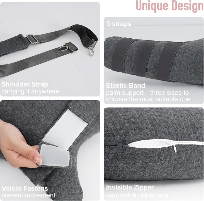 RoamReady Rotator Cuff Pillow, Removable Shoulder Support Pillow for Frozen Shoulder Relief, Post Arm Surgery Recovery Supplies, Broken Arm Cushion for Pain Relief and Side Sleeping, Dark Gray - Image 4